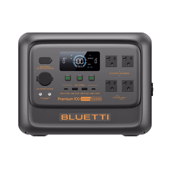 BLUETTI Premium 100 V2 Portable Power Station – Premium 100 V2+350W Solar (1,024Wh)