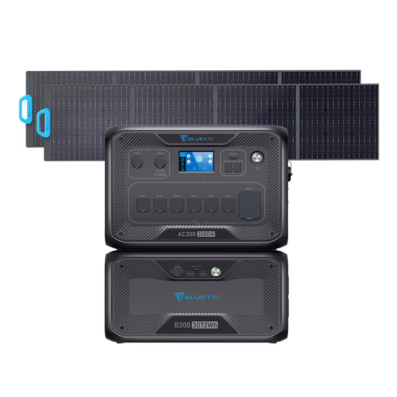 BLUETTI AC300 + B300 | Home Battery Backup – AC300+B300+2*PV200 (3072Wh)