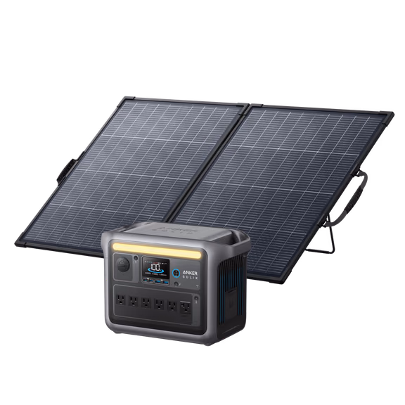 Anker SOLIX C1000 Portable Power Station - 1056Wh | 1800W – 200W Bifacial Solar Panel