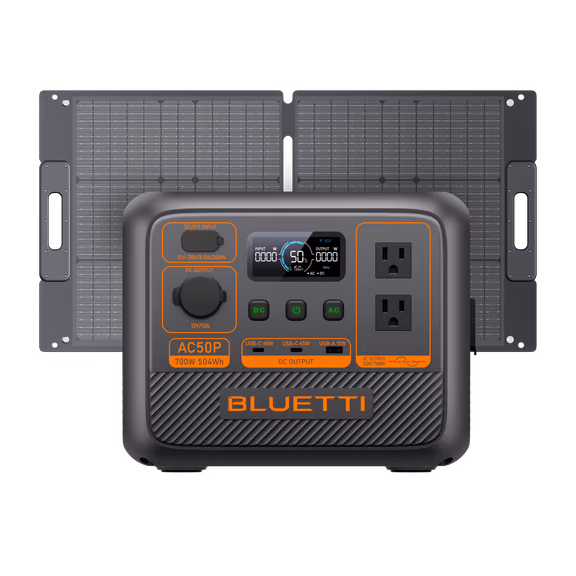 BLUETTI AC50P Portable Power Station | 700W 504Wh – AC50P+100W (504Wh)