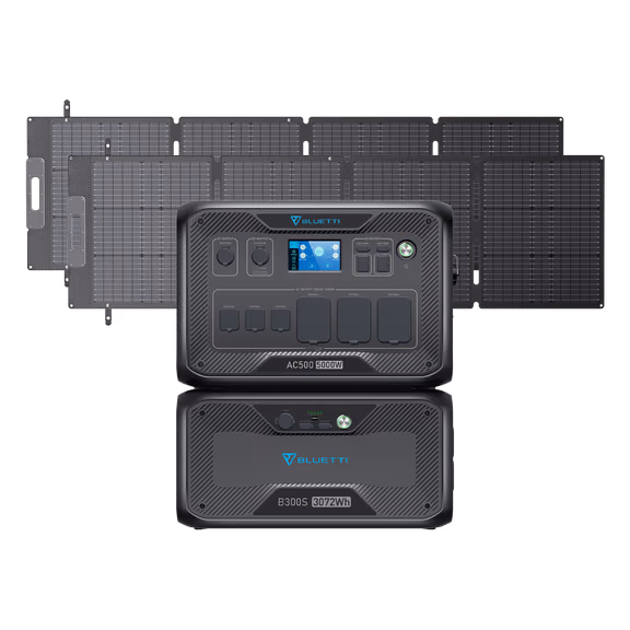 BLUETTI AC500 + B300S | Home Battery Backup – AC500+B300S+2*200W Solar (3072Wh)