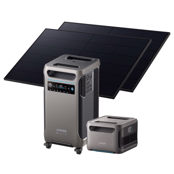 Anker SOLIX F3800 + Expansion Battery - 7680Wh | 6000W – 2× 440W Rigid Solar Panel