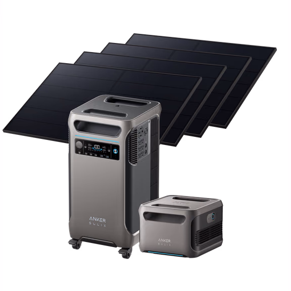 Anker SOLIX F3800 + Expansion Battery - 7680Wh | 6000W – 4× 440W Rigid Solar Panel