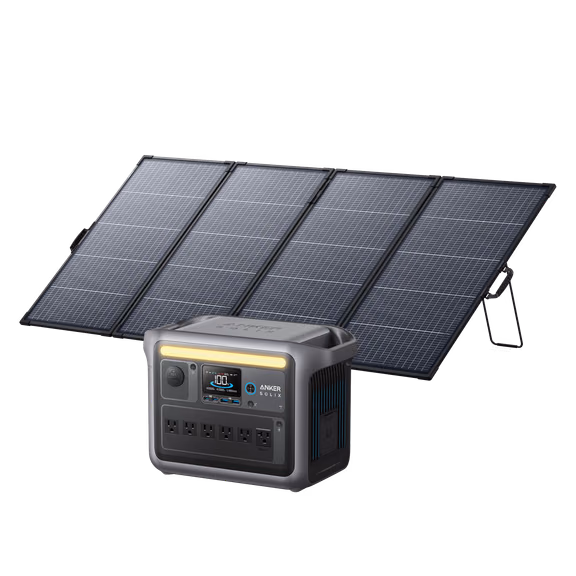 Anker SOLIX C1000 Portable Power Station - 1056Wh | 1800W – 400W Bifacial Solar Panel