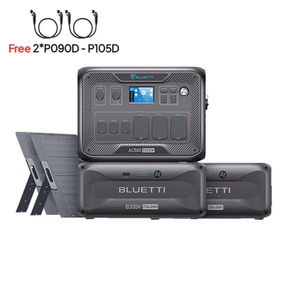 BLUETTI AC500+2*B300K+2*350W Solar | Home Battery Backup