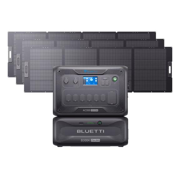 BLUETTI AC300+B300K+3*350W Solar | Home Battery Backup