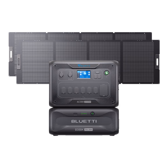 BLUETTI AC300+B300K+2*350W Solar | Home Battery Backup