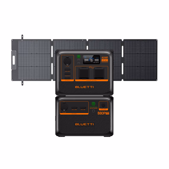 BLUETTI AC60P Portable Power Station | 600W 504Wh – AC60P+B80P+200W (1,310Wh)