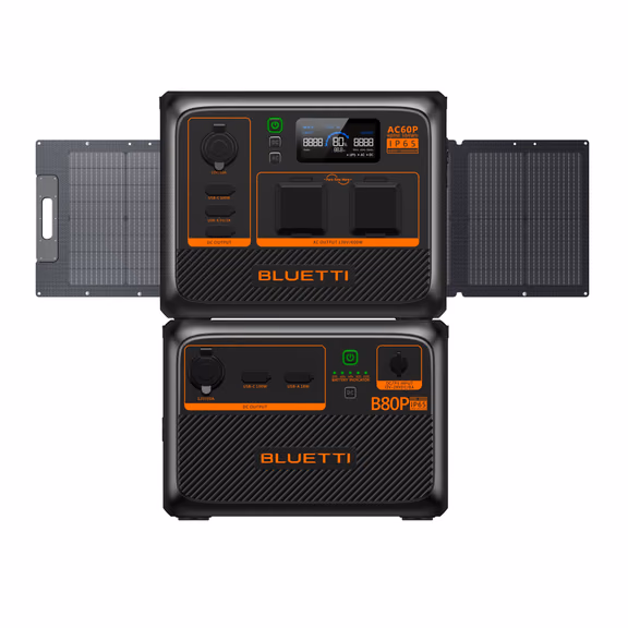 AC60P Power Station Portatile | 600W 504Wh – AC60P+B80P+PV120 (1310 Wh)