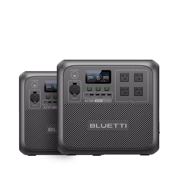 BLUETTI AC180 Solar Portable Power Station | 1,800W 1,152Wh – 2 x AC180