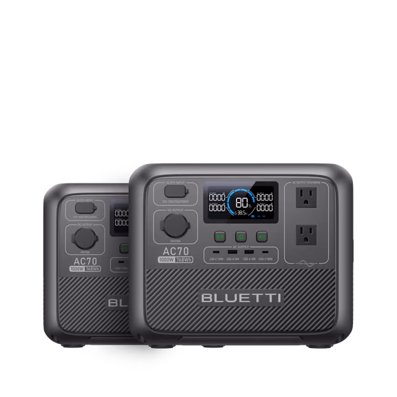 BLUETTI AC70 Portable Power Station | 1,000W 768Wh – 2 x AC70