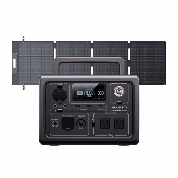 BLUETTI EB3A Портативна електростанція | 600 Вт 268 Вт·год (Ukraine) – EB3A+200W Solar (268Wh)
