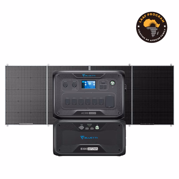 【Sold Out】BLUETTI AC300 + 1*B300 Home Battery Backup – AC300+B300+PV420 (3,072Wh)