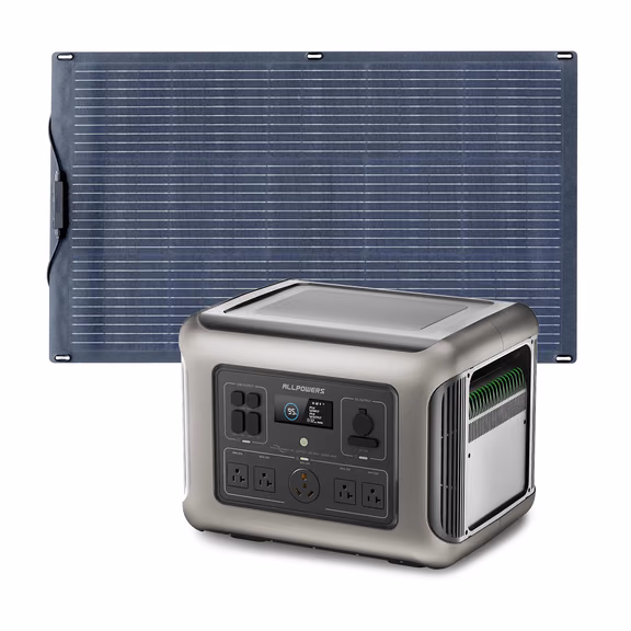 ALLPOWERS R2500 V2 Estación de Energía Portátil 2500W 1920Wh – R2500 V2+1*(SF100 100W Panel Solar 100W)