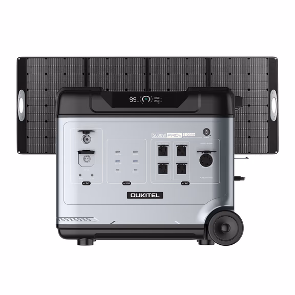 OUKITEL BP5000 PRO MAX Portable Power Station 5000W | 5120Wh – BP5000 Pro Max + PV400