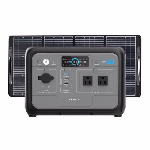 OUKITEL P800 Portable Power Station 800W | 512Wh – P800+PV100 Solar Generator