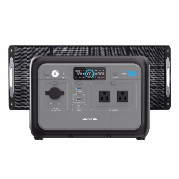 OUKITEL P800 Portable Power Station 800W | 512Wh – P800+PV200 Solar Generator