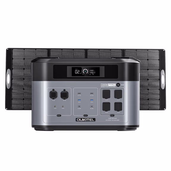 OUKITEL BP2000 PRO Portable Power Station 3300W – BP2000 Pro + PV400