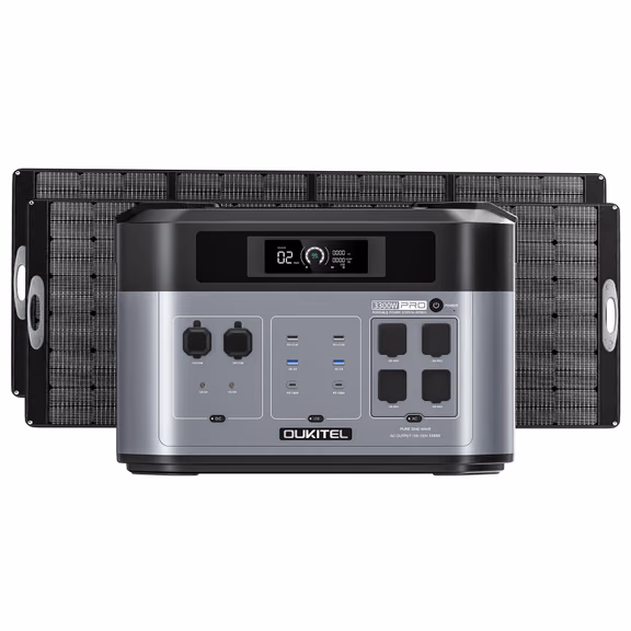 OUKITEL BP2000 PRO Portable Power Station 3300W – BP2000 Pro + 2*PV400