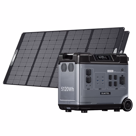 OUKITEL P5000 Solar Generator for Home with 400W Solar Panel – P5000+2*400W Portable Solar Panels