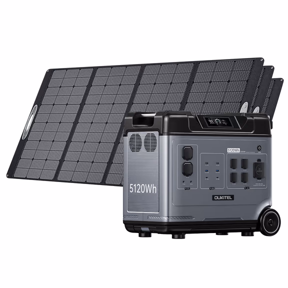 OUKITEL P5000 Solar Generator for Home with 400W Solar Panel – P5000+3*400W Portable Solar Panels