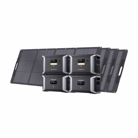 Dabbsson DBS2100 Pro + DBS2100B Home Backup Solution | 4300Wh, 2400W – 2*DBS2100 Pro + 2*DBS2100B + 4*210W (8600Wh)