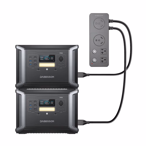 Dabbsson DBS2100 Pro Portable & Home Back Up Power Station | 2150Wh, 2400W – 2*DBS2100 Pro + Free Parallel Connector (4300Wh)