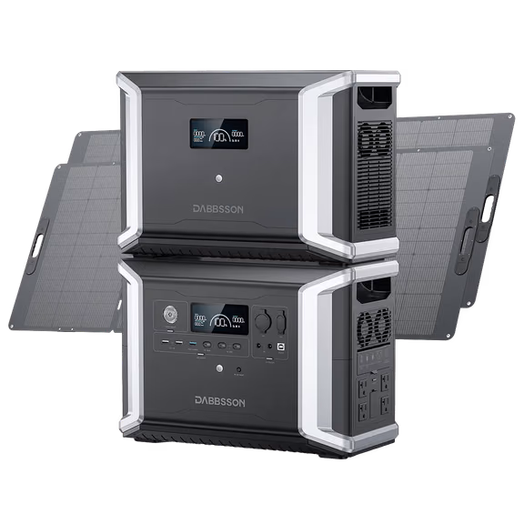 Dabbsson DBS2300 Plus + DBS3000B Home Backup Solution | 5330Wh, 2200W – DBS2300Plus + DBS3000B + 2*420W Solar Panel (5330Wh)