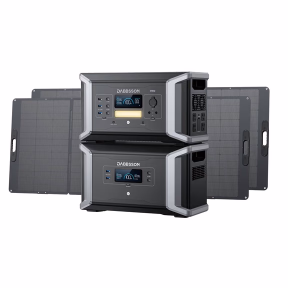 Dabbsson DBS1000 Pro Solar Generator - 1024Wh | 2000W – DBS1000 Pro + DBS2000B + 2*420W (3072Wh)
