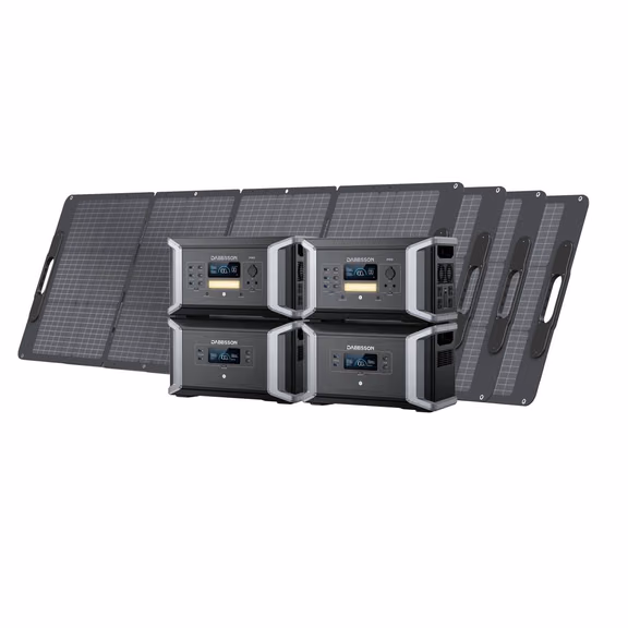 Dabbsson DBS1000 Pro + DBS2000B Home Backup Solution - 3072Wh | 2400W – 2*DBS1000 Pro + 2*DBS2000B + 4*210W Solar Panel (6144Wh)