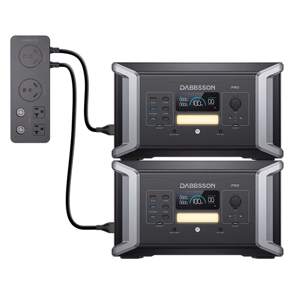 Dabbsson DBS1000 Pro Portable Power Station | 1024Wh, 2000W – 2*DBS1000 Pro + Free Parallel Connector (2048Wh)
