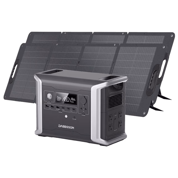 Dabbsson DBS1300 Portable Power Station | 1330Wh, 1200W – DBS1300 + 2*120W Solar Panel (1330Wh)