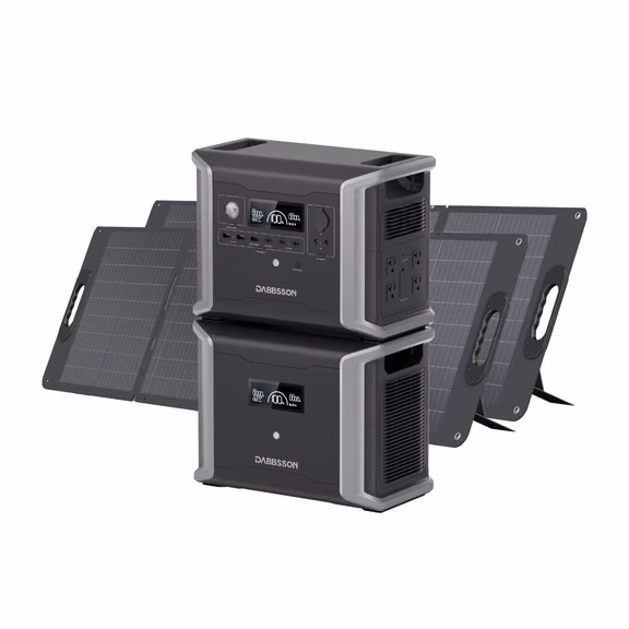 Dabbsson DBS1300 Solar Generator - 1330Wh | 1200W – DBS1300 + DBS1700B + 2*120W (3030Wh)