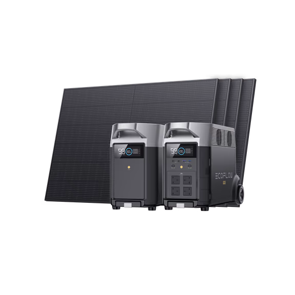 EcoFlow DELTA Pro Solar Generator (Rigid PV400W*2) – 4 x Number of 400W Rigid Solar Panel / With Extra Battery