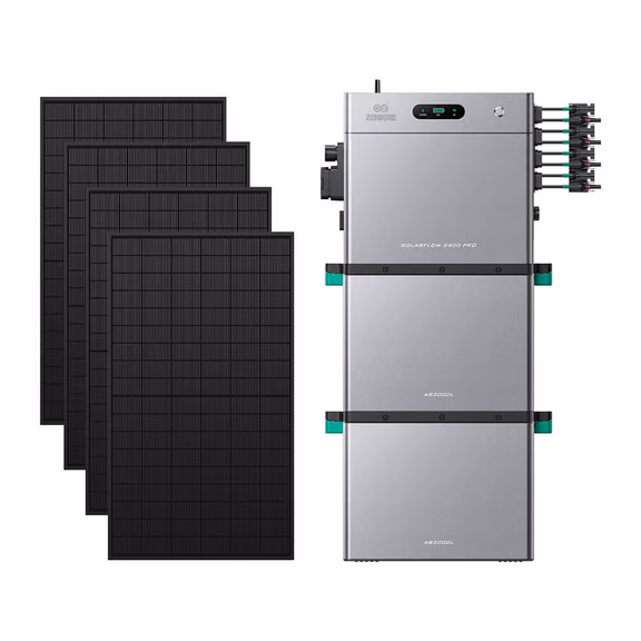 Zendure SolarFlow 2400 Pro – SolarFlow 2400 Pro (2.4 kWh) / 2*AB3000L (8.16 kWh au total) / 2 600 Wc (4*500 W)