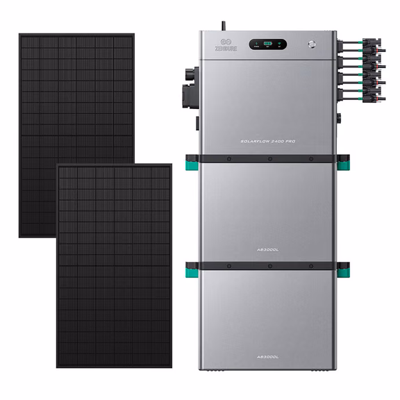 Zendure SolarFlow 2400 Pro – SolarFlow 2400 Pro (2.4 kWh) / 2*AB3000L (8.16 kWh au total) / 1 300 Wc (2*500 W)