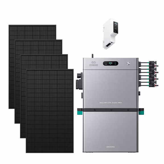 Zendure SolarFlow 2400 Pro – SolarFlow 2400 Pro + Smart Meter 3CT-S / 1*AB3000L (5.28 kWh au total) / 2 600 Wc (4*500 W)