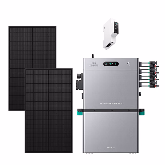 Zendure SolarFlow 2400 Pro – SolarFlow 2400 Pro + Smart Meter 3CT-S / 1*AB3000L (5.28 kWh au total) / 1 170 Wc (2*450 W)