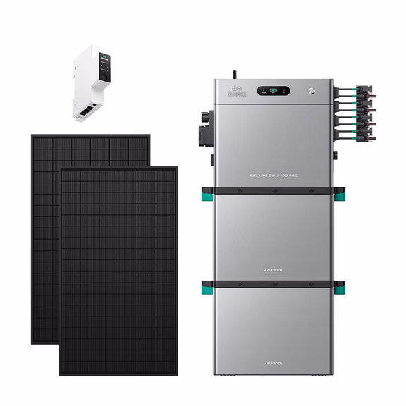 Zendure SolarFlow 2400 Pro – SolarFlow 2400 Pro + Smart Meter 3CT-S / 2*AB3000L (8.16 kWh au total) / 1 170 Wc (2*450 W)