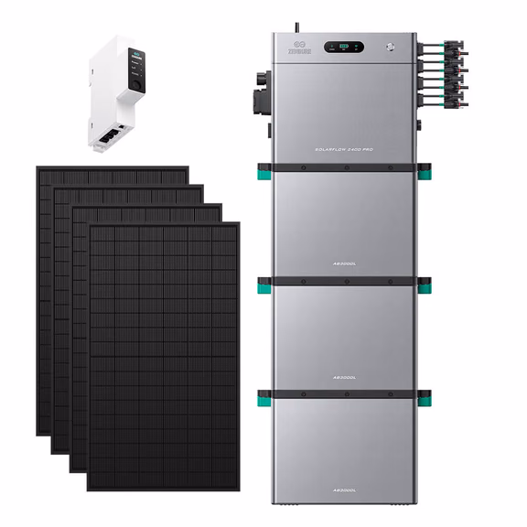Zendure SolarFlow 2400 Pro – SolarFlow 2400 Pro + Smart Meter 3CT-S / 3*AB3000L (11.04 kWh au total) / 2 340 Wc (4*450 W)