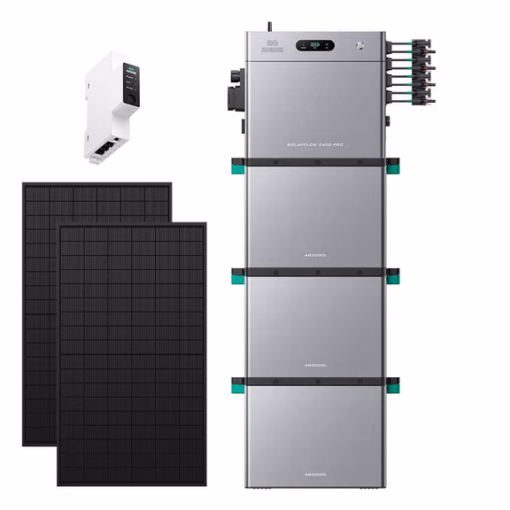 Zendure SolarFlow 2400 Pro – SolarFlow 2400 Pro + Smart Meter 3CT-S / 3*AB3000L (11.04 kWh au total) / 1 300 Wc (2*500 W)