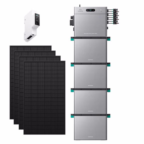 Zendure SolarFlow 2400 Pro – SolarFlow 2400 Pro + Smart Meter 3CT-S / 4*AB3000L (13.92 kWh au total) / 2 600 Wc (4*500 W)