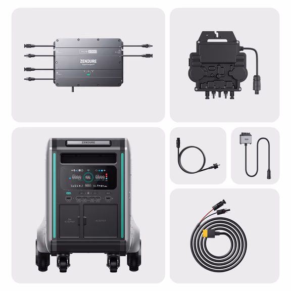 Hub 2000 + SuperBase V Kit solaire avec batterie – Hub 2000 + SuperBase V 4600 + EZ1-M + Câbles