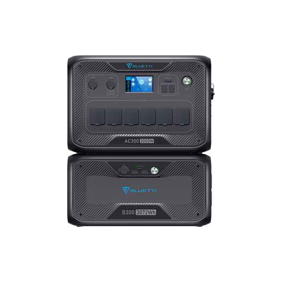 BLUETTI AC300 + B300 Batterie de secours domestique | 3000 W / 3072 Wh – AC300+2*B300+2*PV410