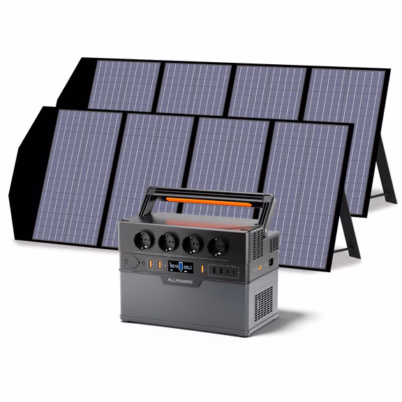 ALLPOWERS Générateur Solaire 1500W (S1500 PLUS+ SP029 Panneau Solaire 140W) – S1500 PLUS +2PCS SP029 140W Panneau Solaire 140W