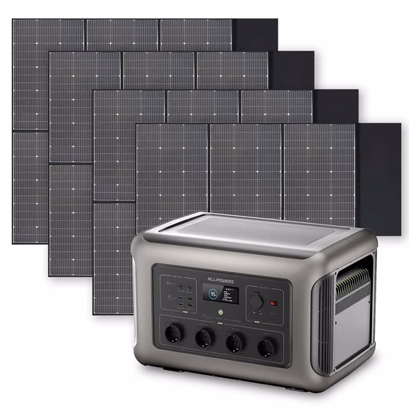 ALLPOWERS 3500W Generatore Solare (R3500 + SP039 600W Pannello Solare) – R3500+4PCS SP039 600W Pannello solare 600W
