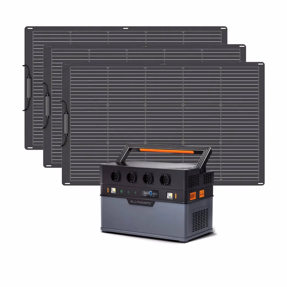 ALLPOWERS 1500W Generatore Solare (S1500 + SF100 100W Pannello Solare Flessibile) – S1500+ 3PCS SF100 100W Pannello solare 100W