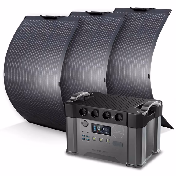 ALLPOWERS 2000W Generatore Solare (S2000 + SP027 100W Pannello Solare) – S2000 + 3pcs SP027 100W Pannello solare 100W
