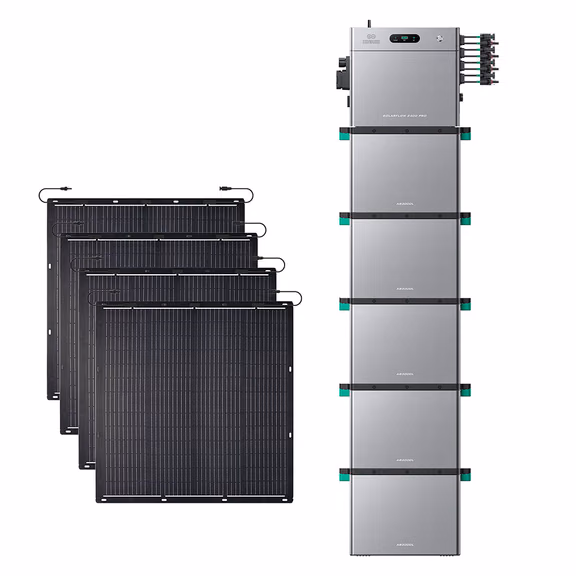 Zendure SolarFlow 2400 Pro – SolarFlow 2400 Pro (2.4 kWh) / 5*AB3000L (14.40 kWh) / 4*230W Flexible Solar Panel (920Wp)