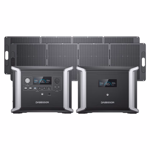 Dabbsson DBS1300 Solar Generator | 3,030Wh 1,200W – DBS1300 + DBS1700B + 2*210W Solar Panel